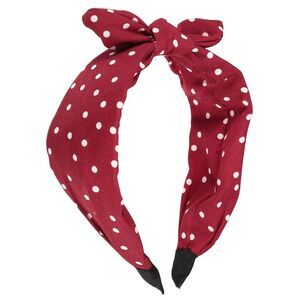 Bowknot Headband with Bunny Ears Hairband Red 2.17 Inch Wide